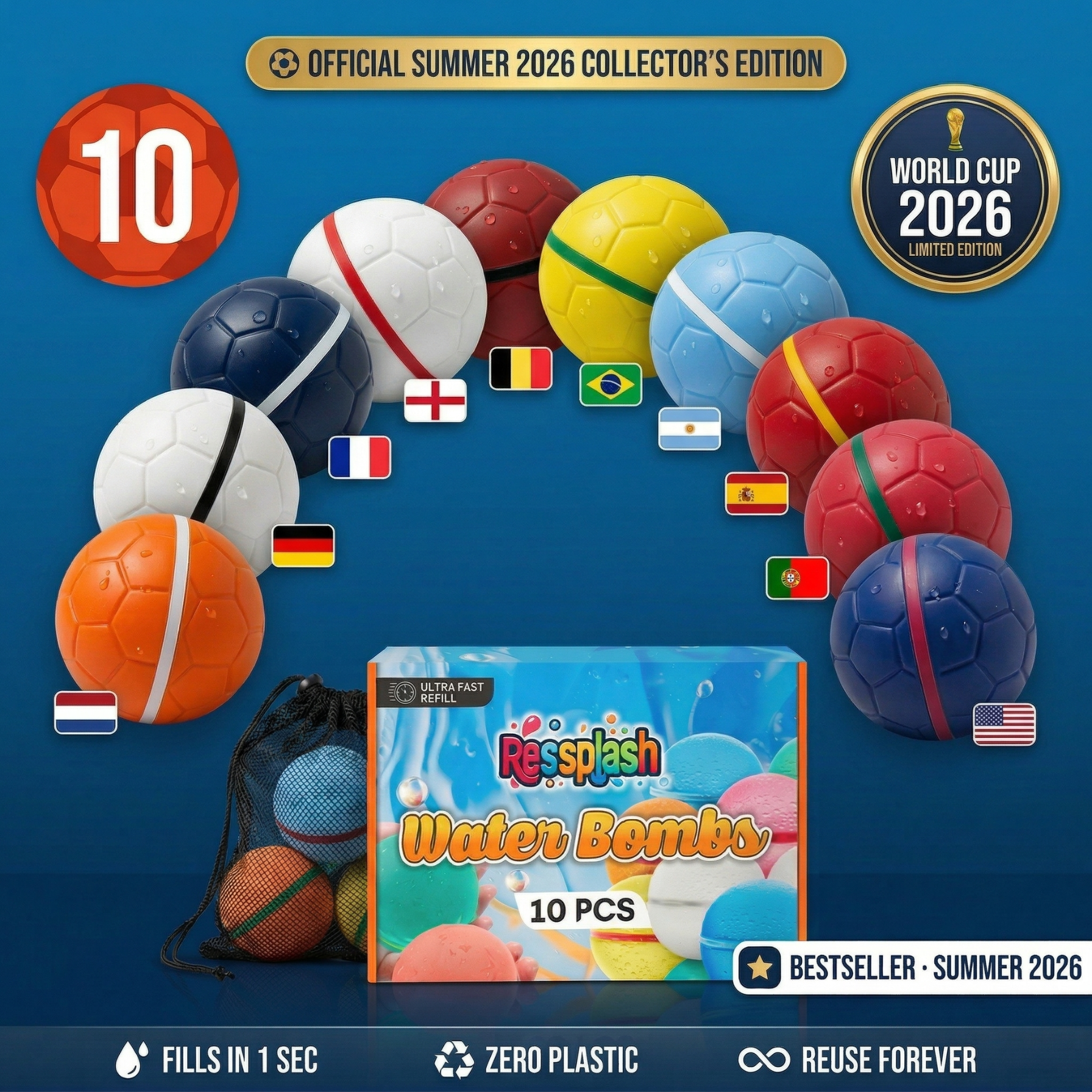 World Cup 2026 Ressplash® Aqua Bombs - 10pcs (Limited Edition)